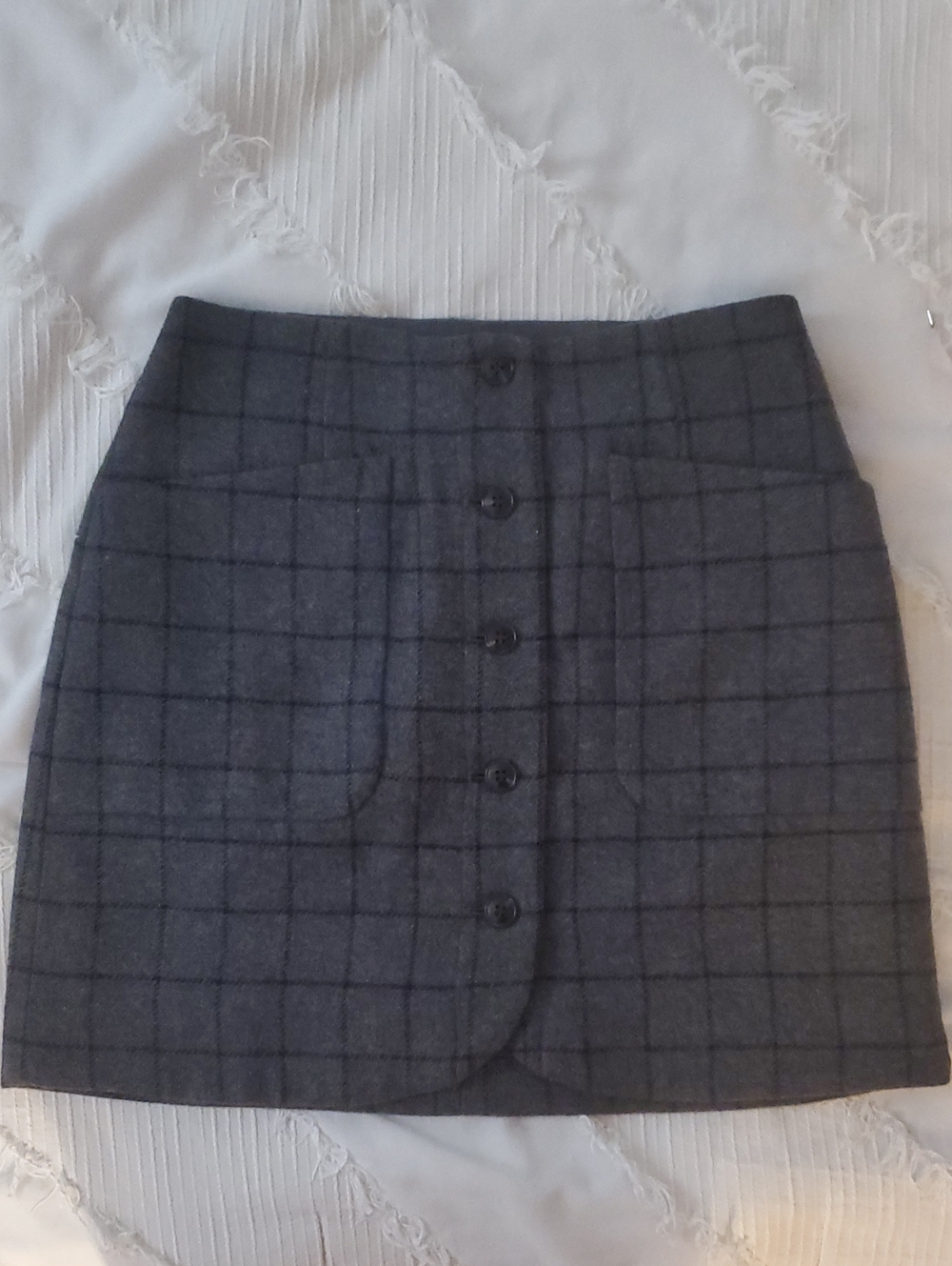 Madewell Wool Button-Front Mini Skirt In Windowpane - Picture 7 of 13